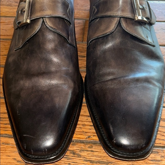 Magnanni Hand-Painted Brown Patina Single-Monk Strap Loafers main image 8